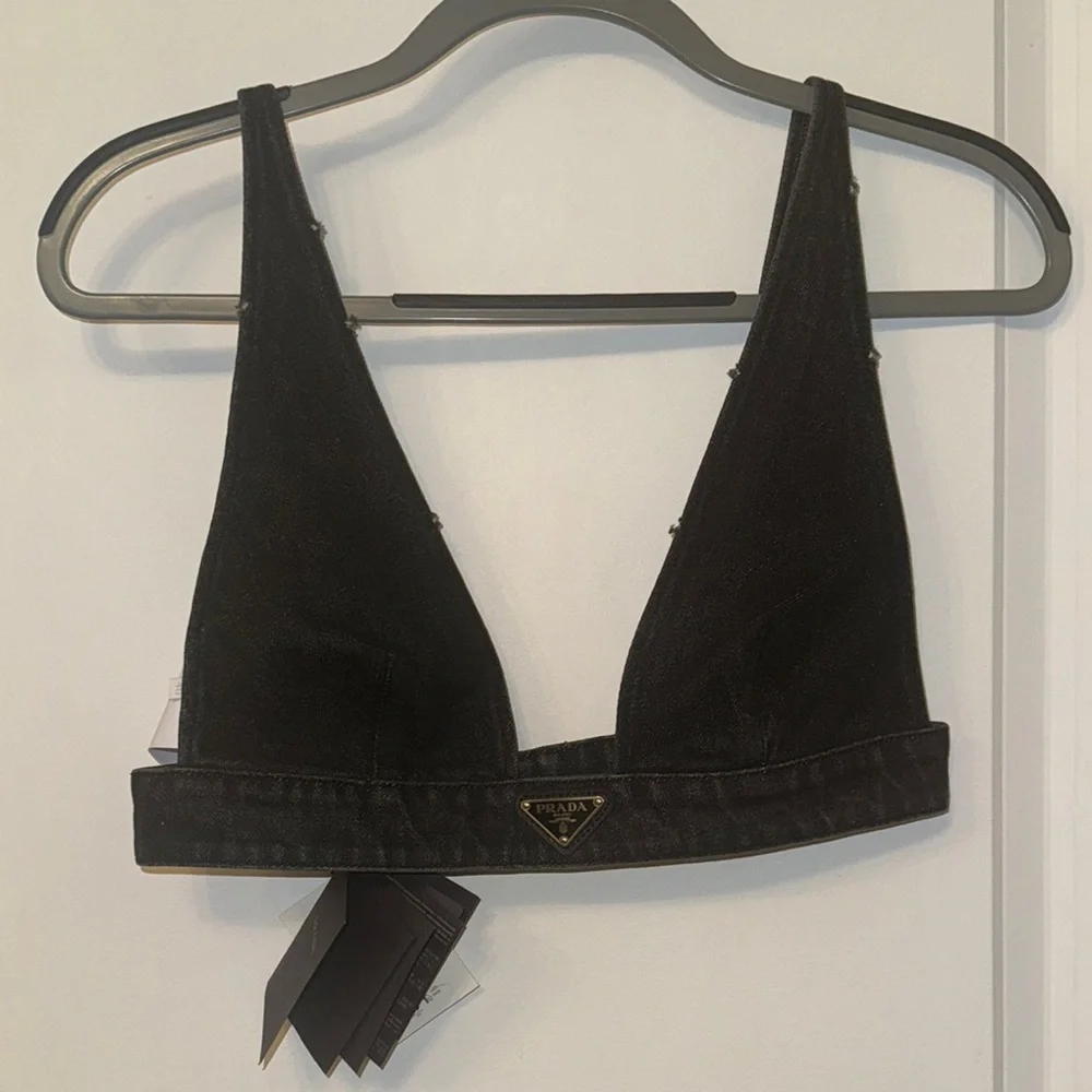 Prada Denim V-Neck Bralette - Picture 4 of 7